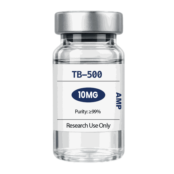 TB-500 10mg research peptide vial — Thymosin Beta-4 fragment for wound healing studies